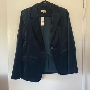 Velour teal blazer